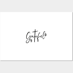 Grateful hand lettering with a cross, design for Thanksgiving Posters and Art